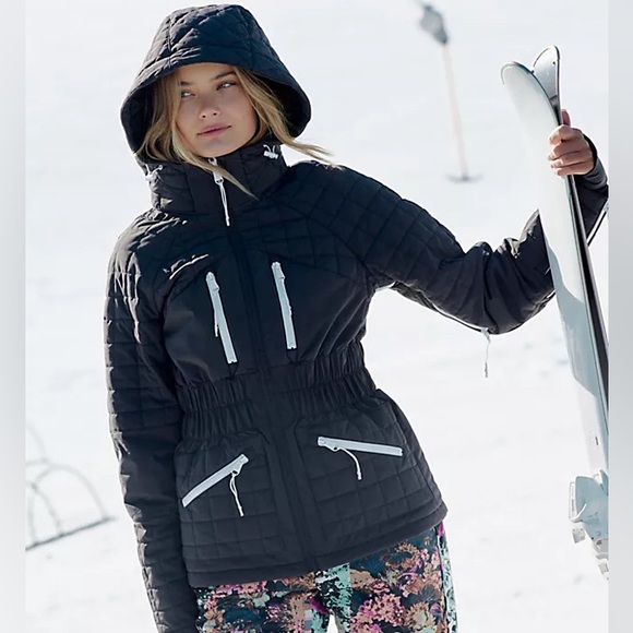 Free People Jackets & Blazers - Free People FP Movement All Prepped Ski Jacket Women's Medium Black Snow Board